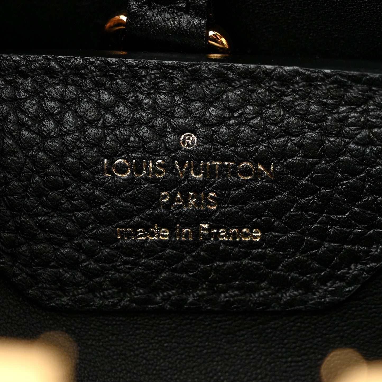 Taurillon Studded Capucines PM Black