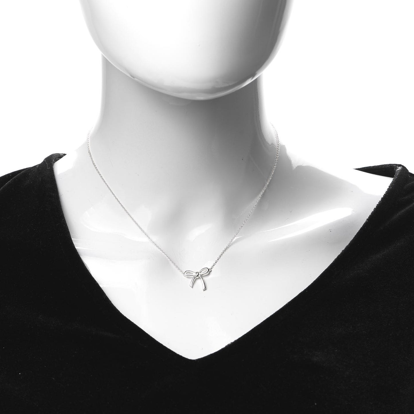 Sterling Silver Small Bow Pendant Necklace