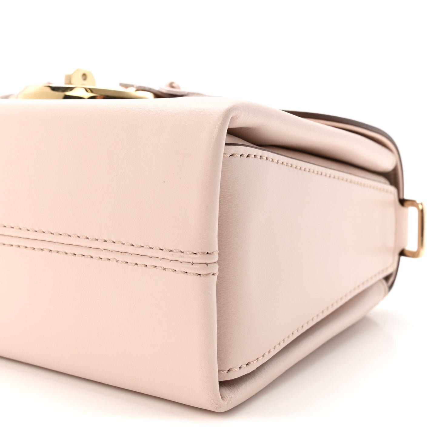 High Gloss Calfskin Flowers Lana Small Top Handle Blossom Pink