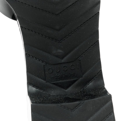 Gucci Rubber Gucci Logo Womens Platform 20/60mm Slide Sandals 39 Black 8 of 10