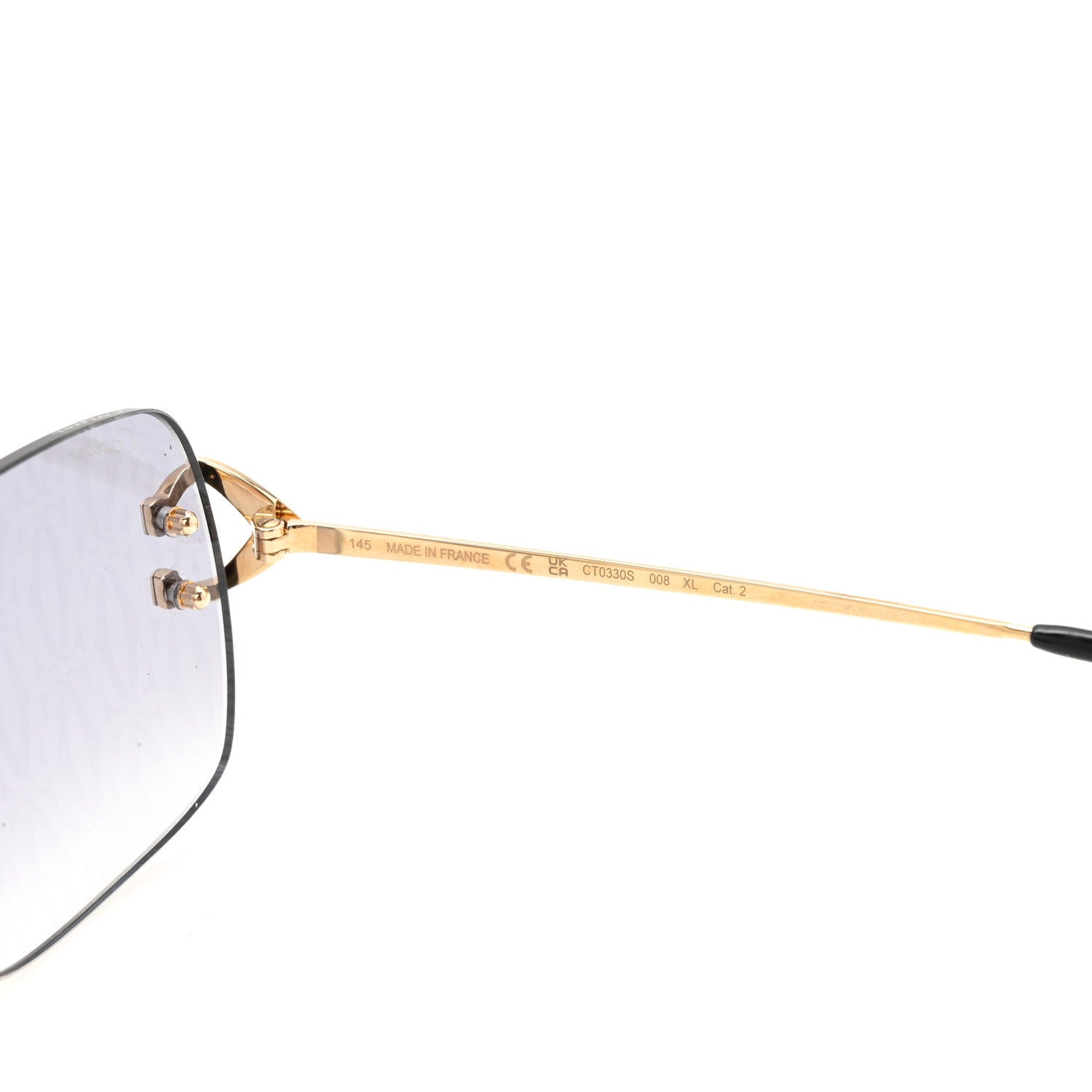 Cartier Metal C Decor Motif Sunglasses CT0330S Gold 5 of 8