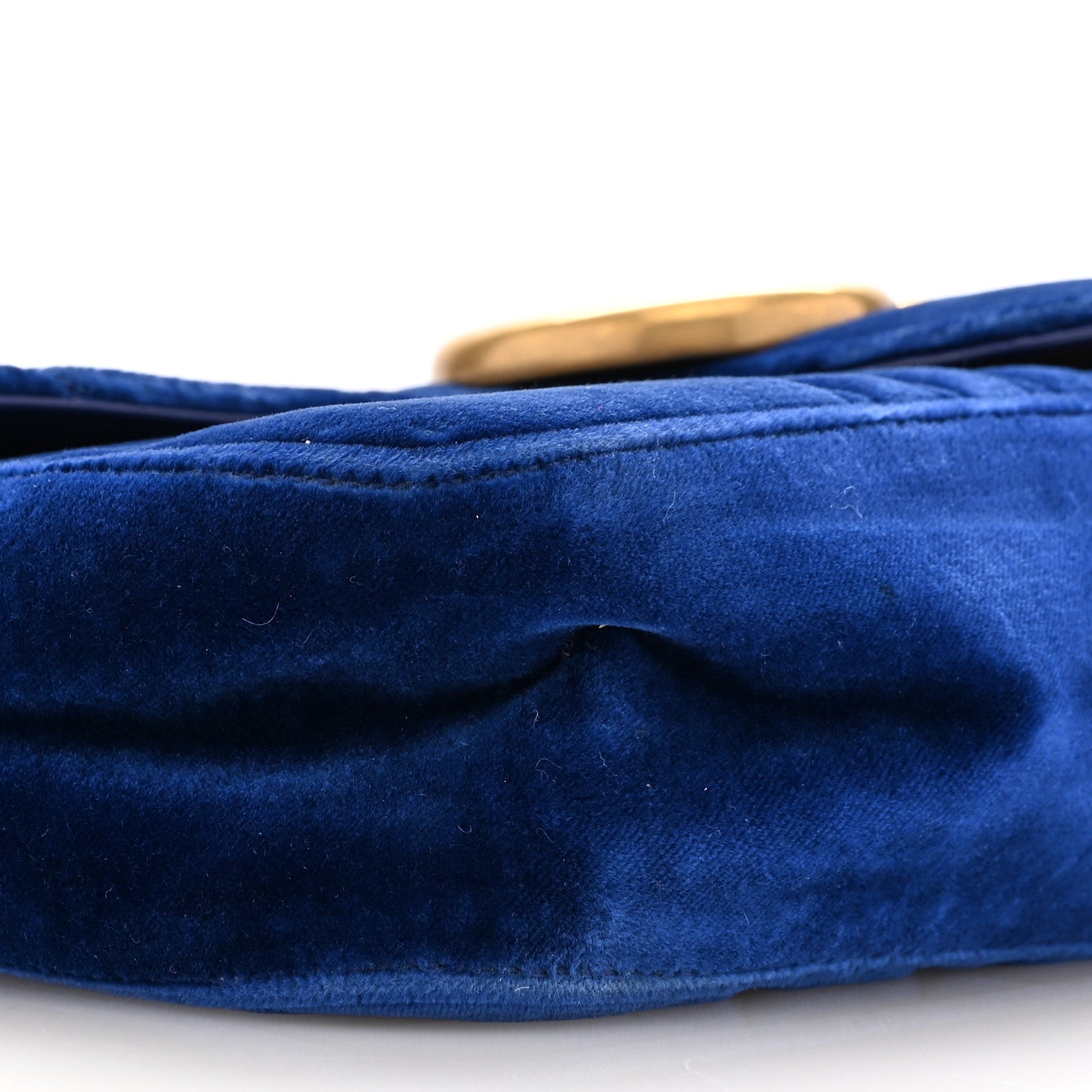 Gucci Velvet Matelasse Medium GG Marmont Shoulder Bag Cobalt Blue 9 of 14