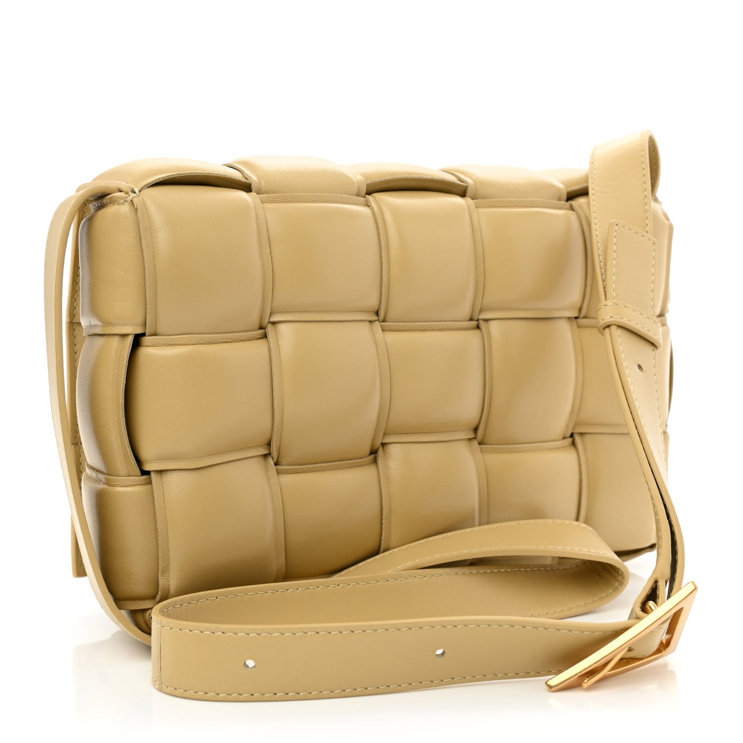 Nappa Maxi Intreccio Padded Cassette Crossbody Bag Tapioca