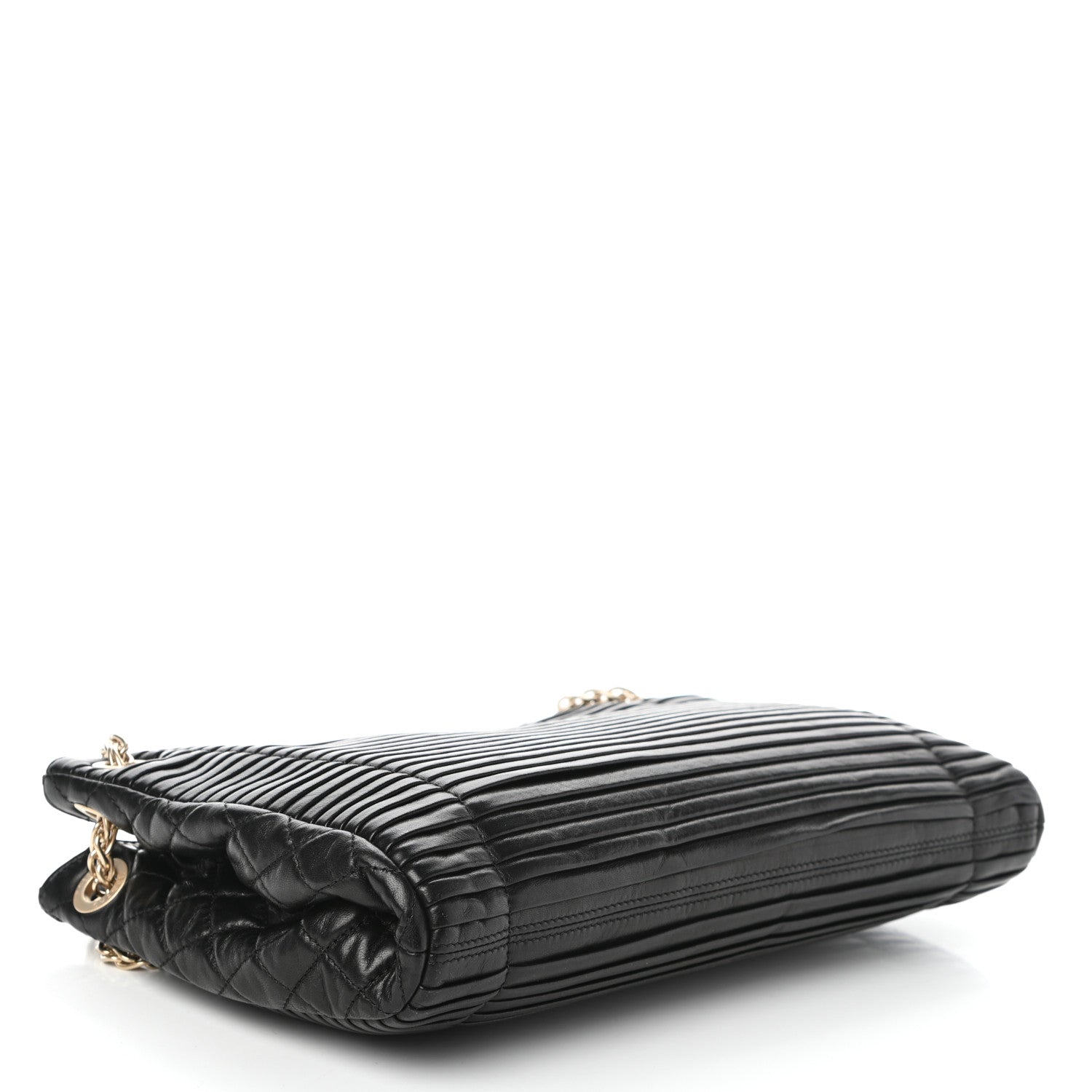 Chanel Lambskin Pleated Shoulder Bag Black 4 of 10