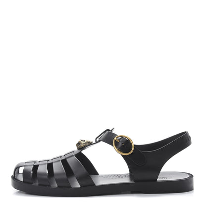 Gucci Rubber Mens Buckle Strap Sandals 8 Black 1 of 7