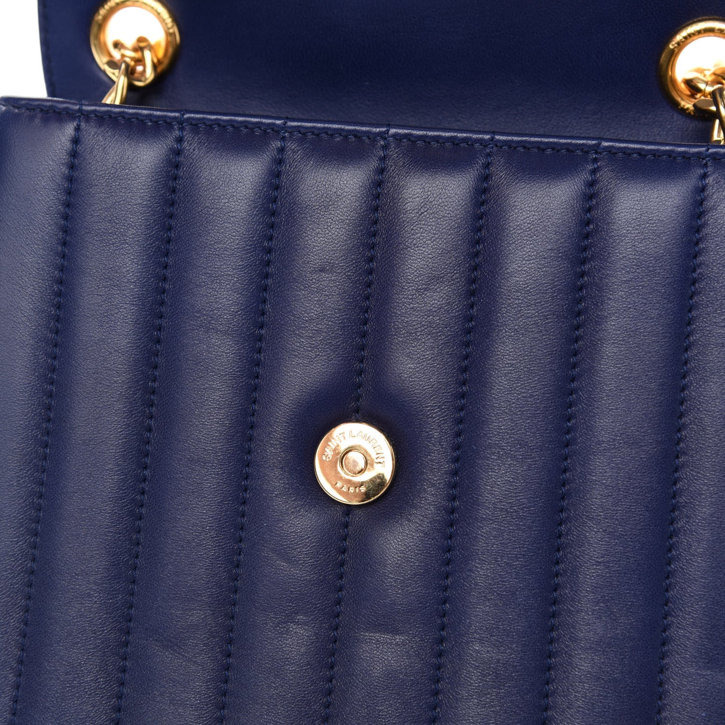 Lambskin Matelasse Monogram Medium Vicky Chain Bag Blue
