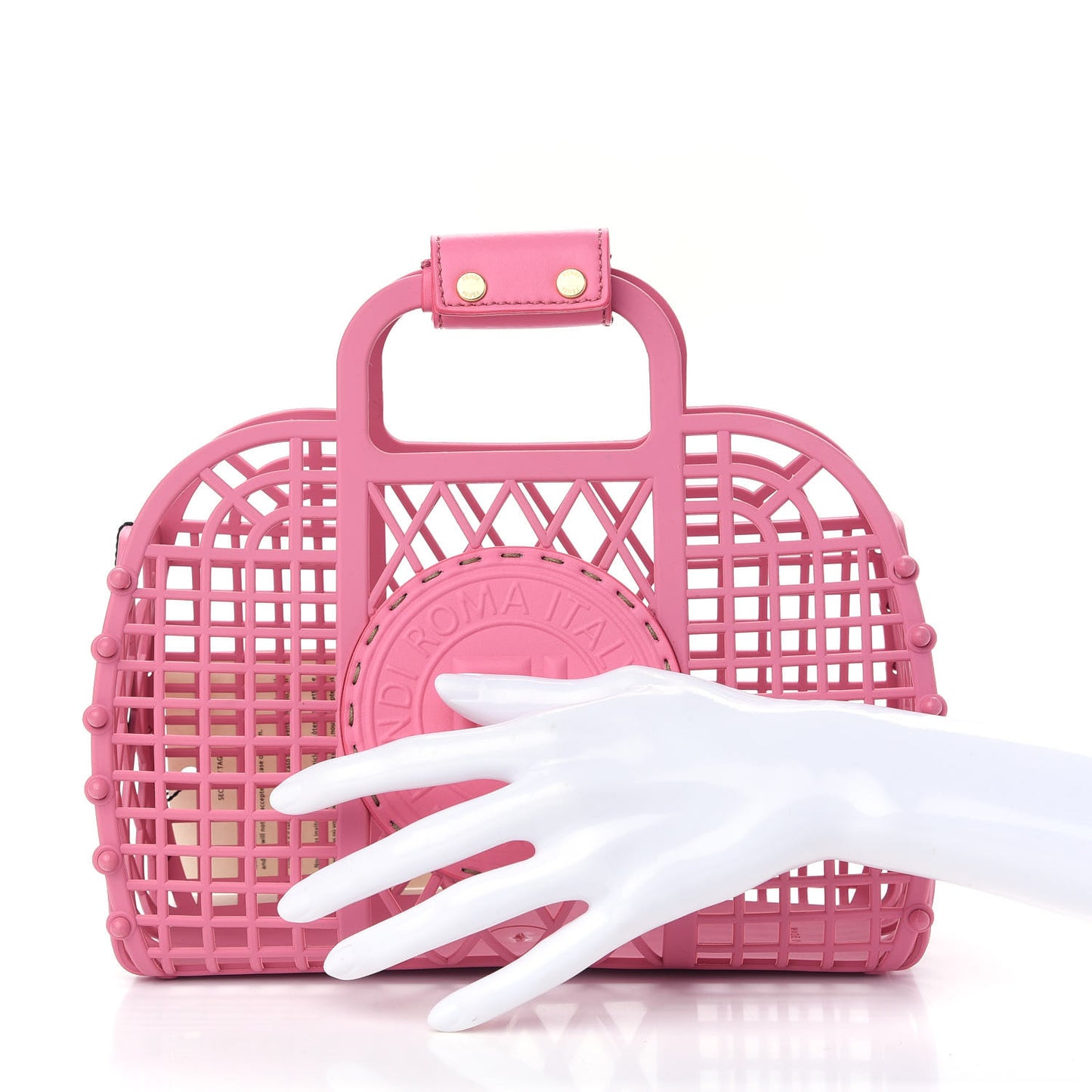 Recycled Plastic Vitello Liberty Matte Small Fendi Basket Rosa
