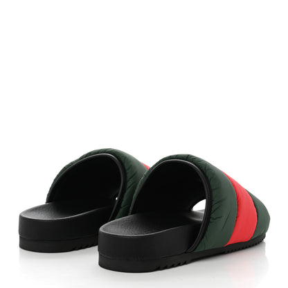 Gucci Nylon Web Womens Slide Sandals 38 Black Green Red 4 of 9