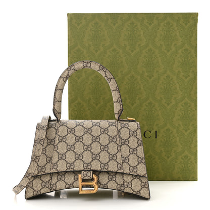 Balenciaga X GUCCI GG Supreme Monogram Small Hourglass Top Handle Bag Beige Ebony 11 of 11