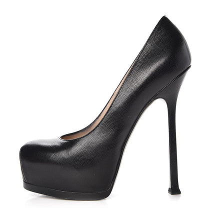 Saint Laurent Vernigolf Tribtoo 105 Platform Pumps 37.5 Black 1 of 17