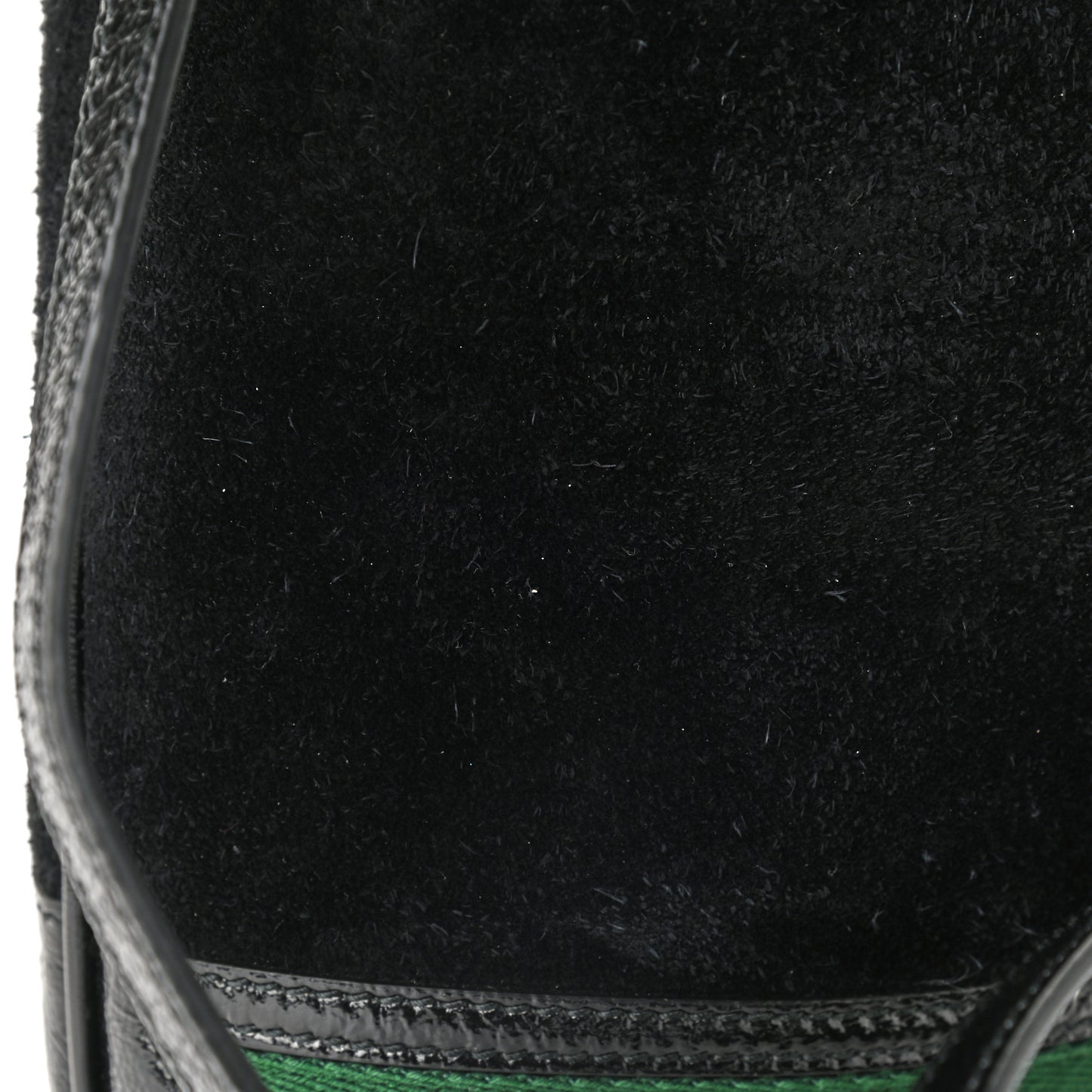 Suede Patent Web Small Ophidia Bucket Bag Black