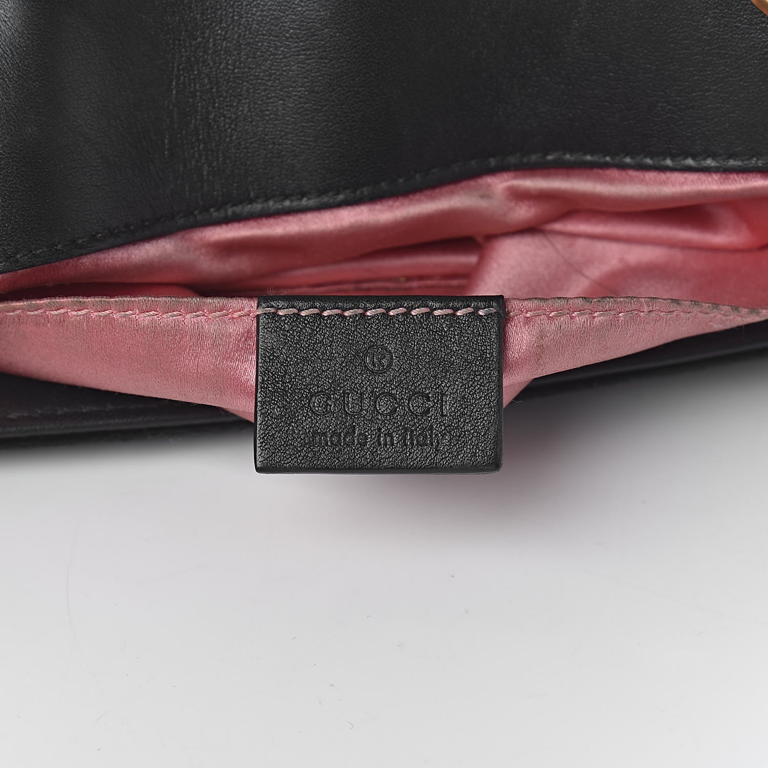 Gucci Velvet Matelasse Mini GG Marmont Shoulder Bag Black 6 of 15