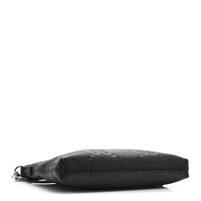 Gucci Piuma Calfskin Jumbo GG Embossed Medium Wristlet Messenger Bag Black 4 of 11