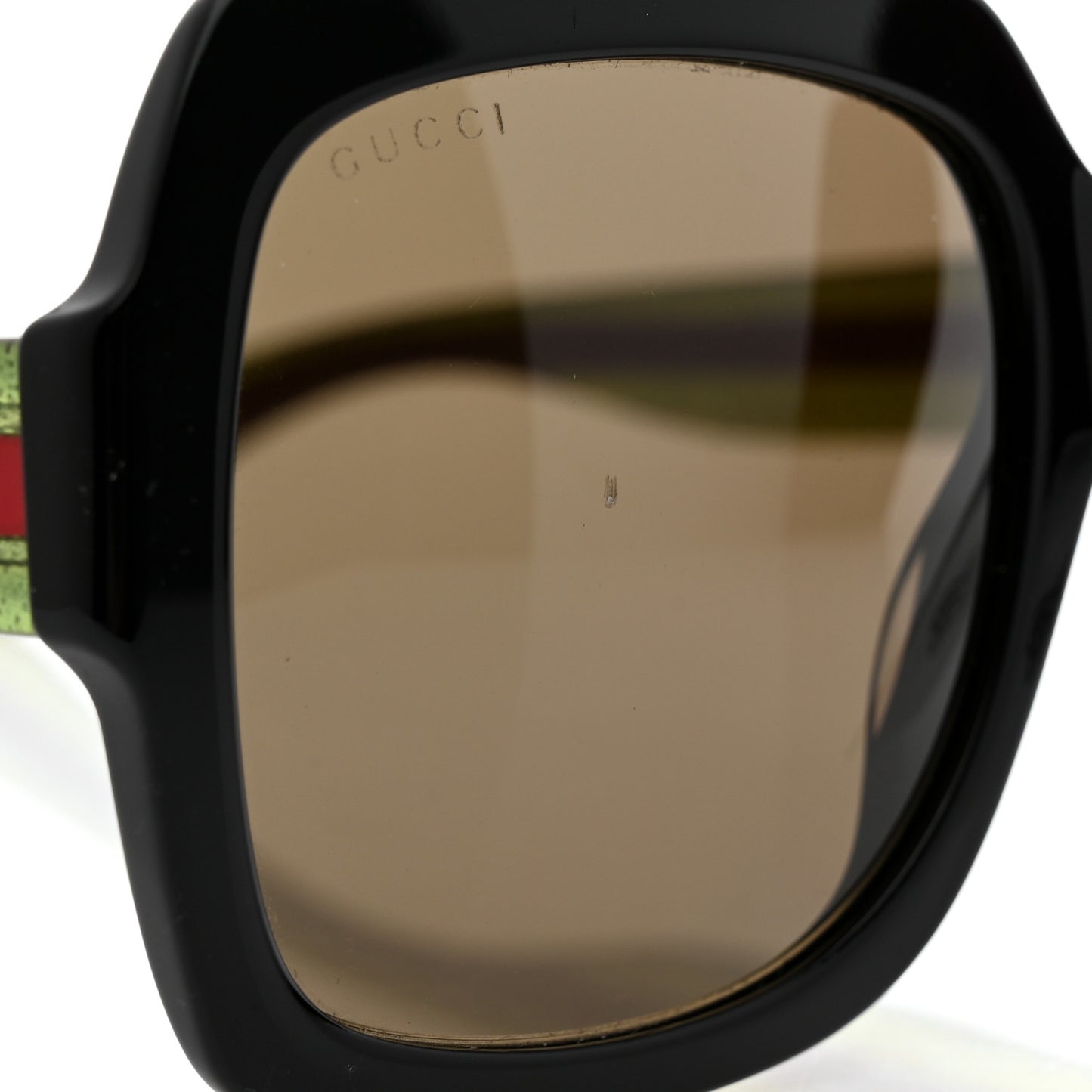 Acetate Square Frame Web Glitter Sunglasses GG0036S Black Green