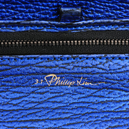 3.1 Phillip Lim 3.1 Metallic Textured Calfskin Medium Pashli Satchel Electric Blue 6 of 8