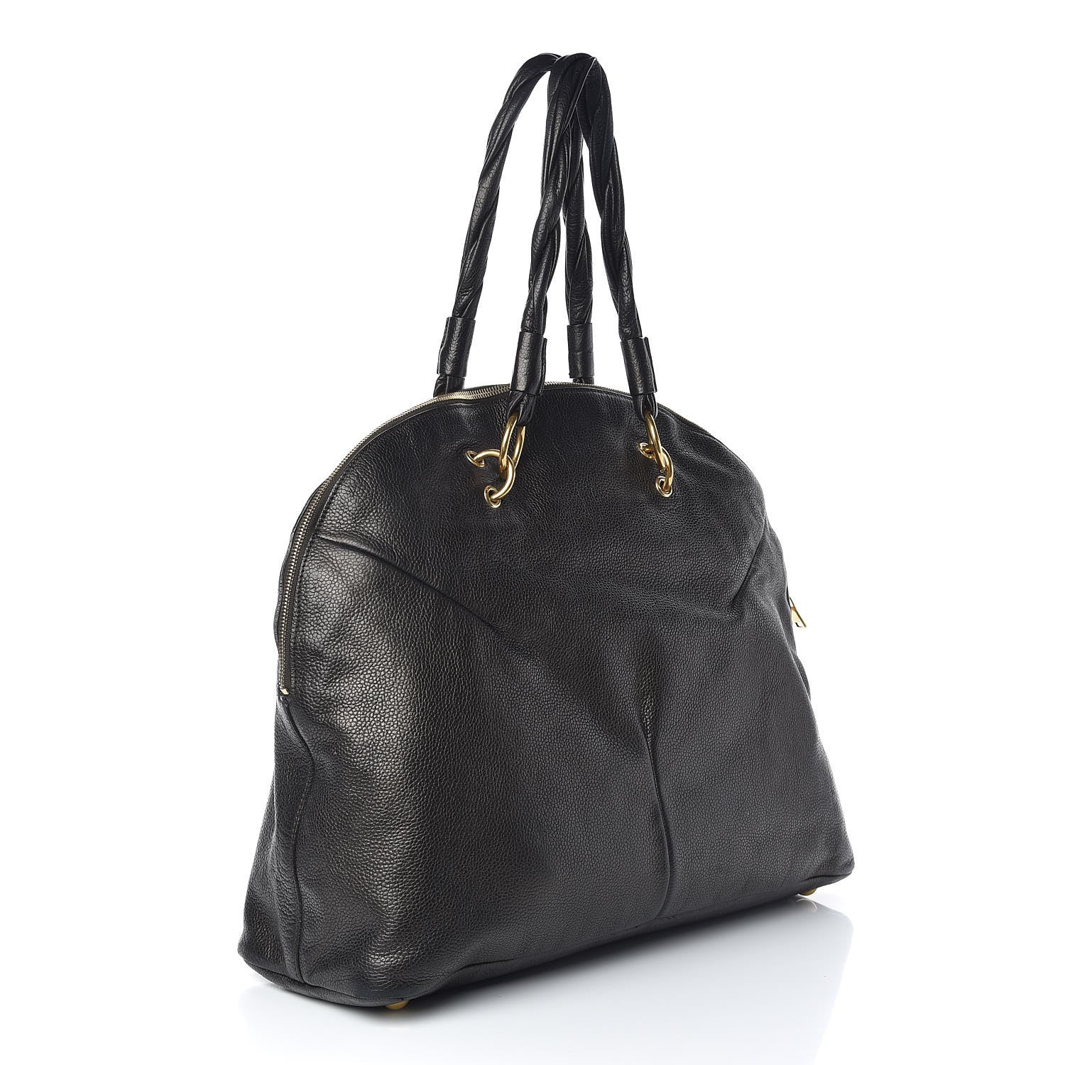 Saint Laurent Metallic Calfskin Large Calypso Tote Grey 3 of 10