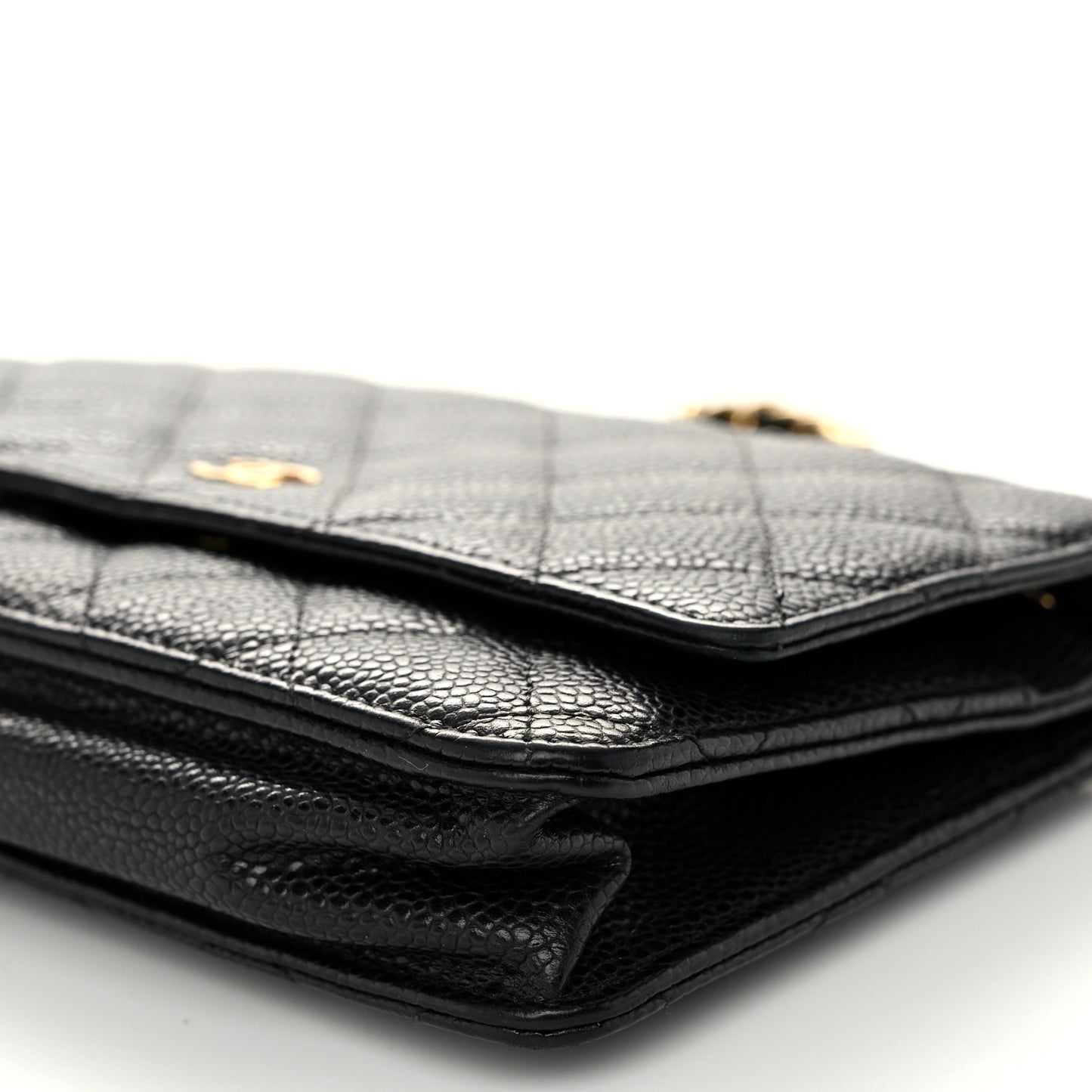 Caviar Quilted Wallet on Chain WOC Black