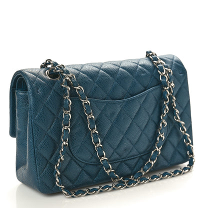 Chanel Pearly Caviar Quilted Medium Double Flap Blue 3 of 11