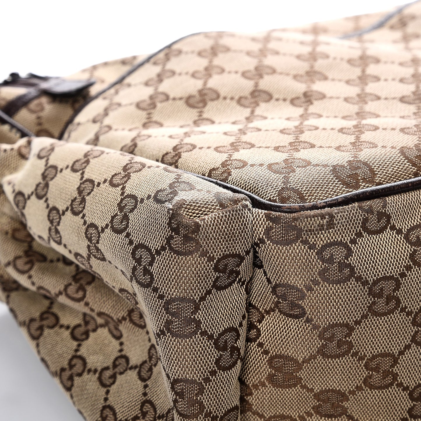 Monogram Natural Pigskin Large Diaper Bag Beige Ebony Cocoa Dark Chocolate