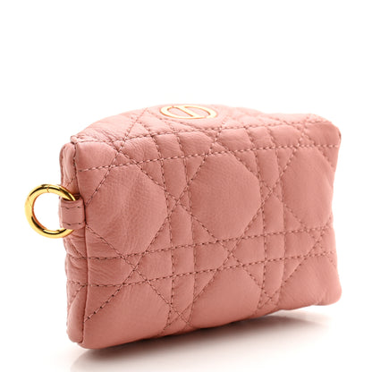 Christian Dior Supple Calfskin Cannage Caro Half-Moon Coin Purse Dark Nude 3 of 9