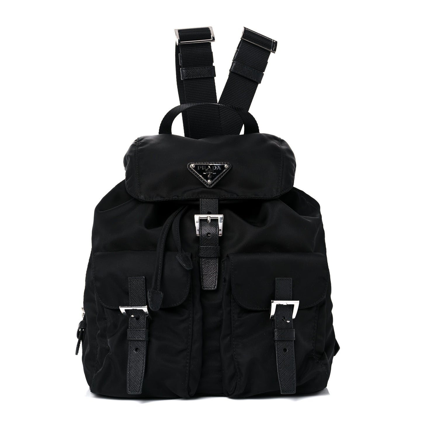 Tessuto Nylon Saffiano Small Backpack Black