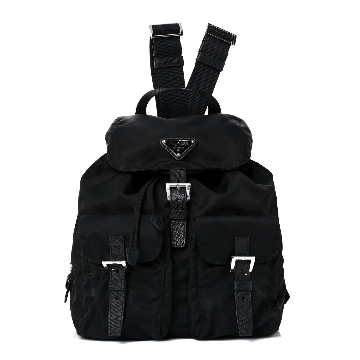 Prada Tessuto Nylon Saffiano Small Backpack Black 1 of 6