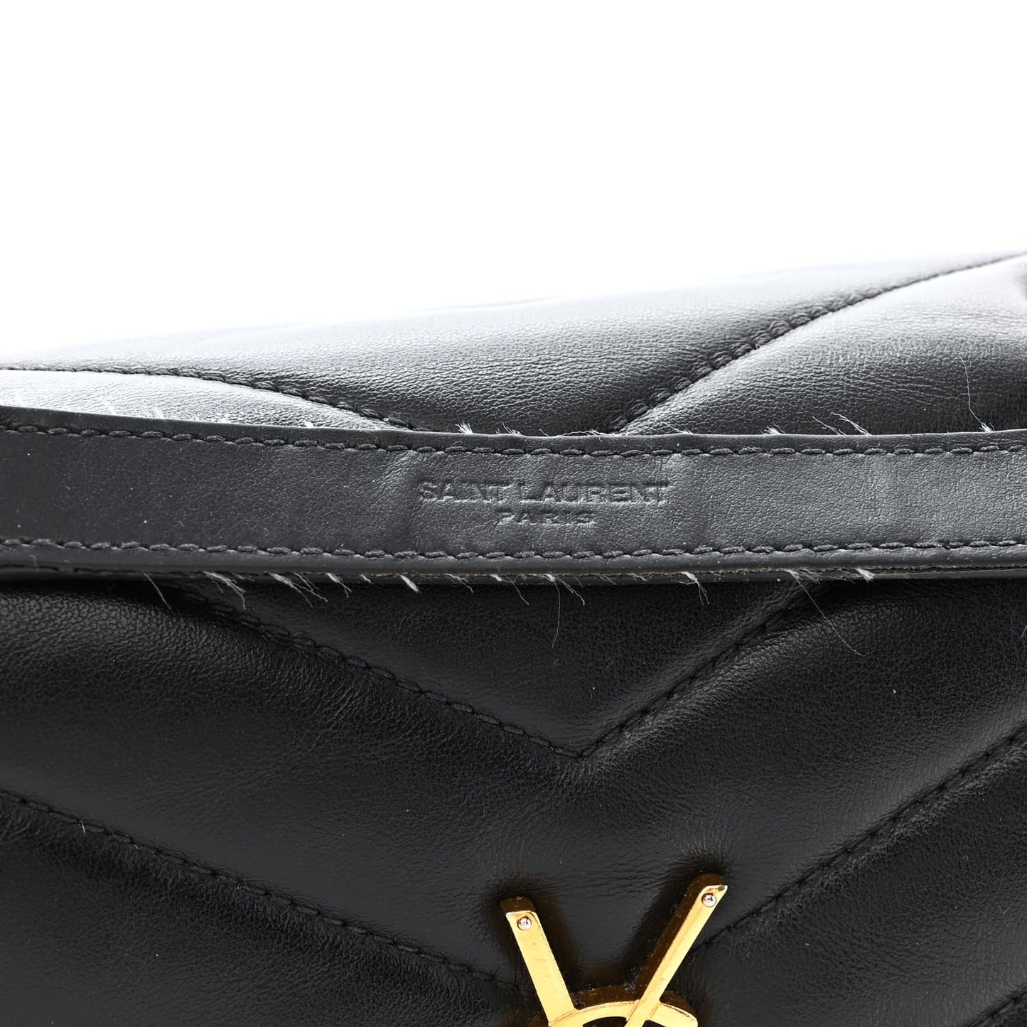 Calfskin Y Quilted Monogram Small Loulou Chain Satchel Black