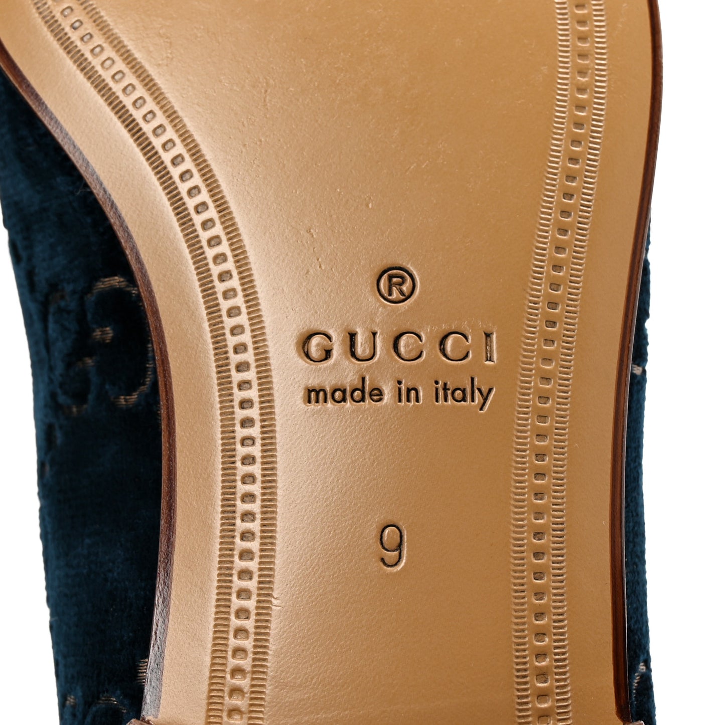 Velvet GG Monogram Horsebit Mens Jordaan Loafers 9 Blue Beige