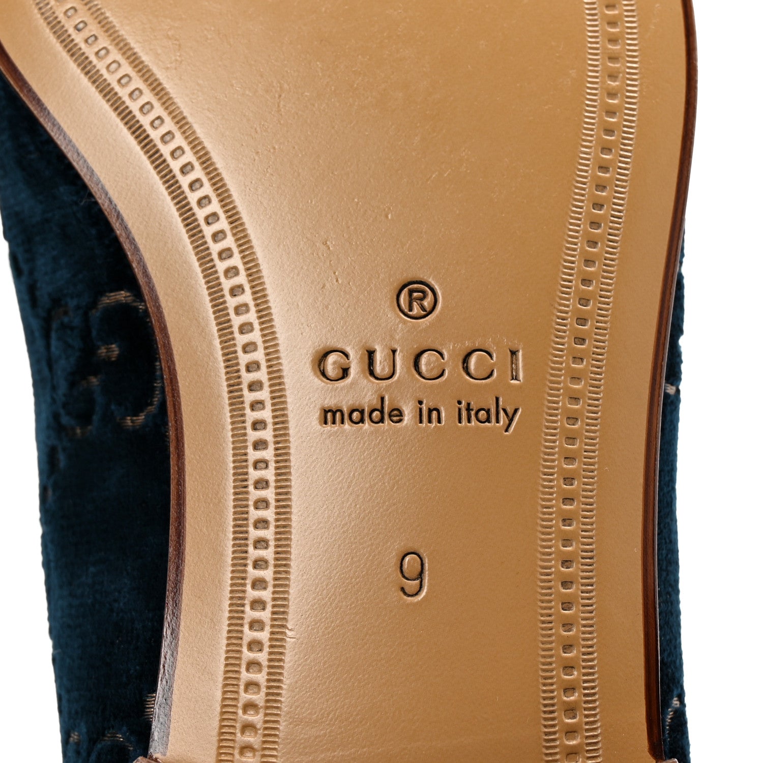 Gucci Velvet GG Monogram Horsebit Mens Jordaan Loafers 9 Blue Beige 6 of 9