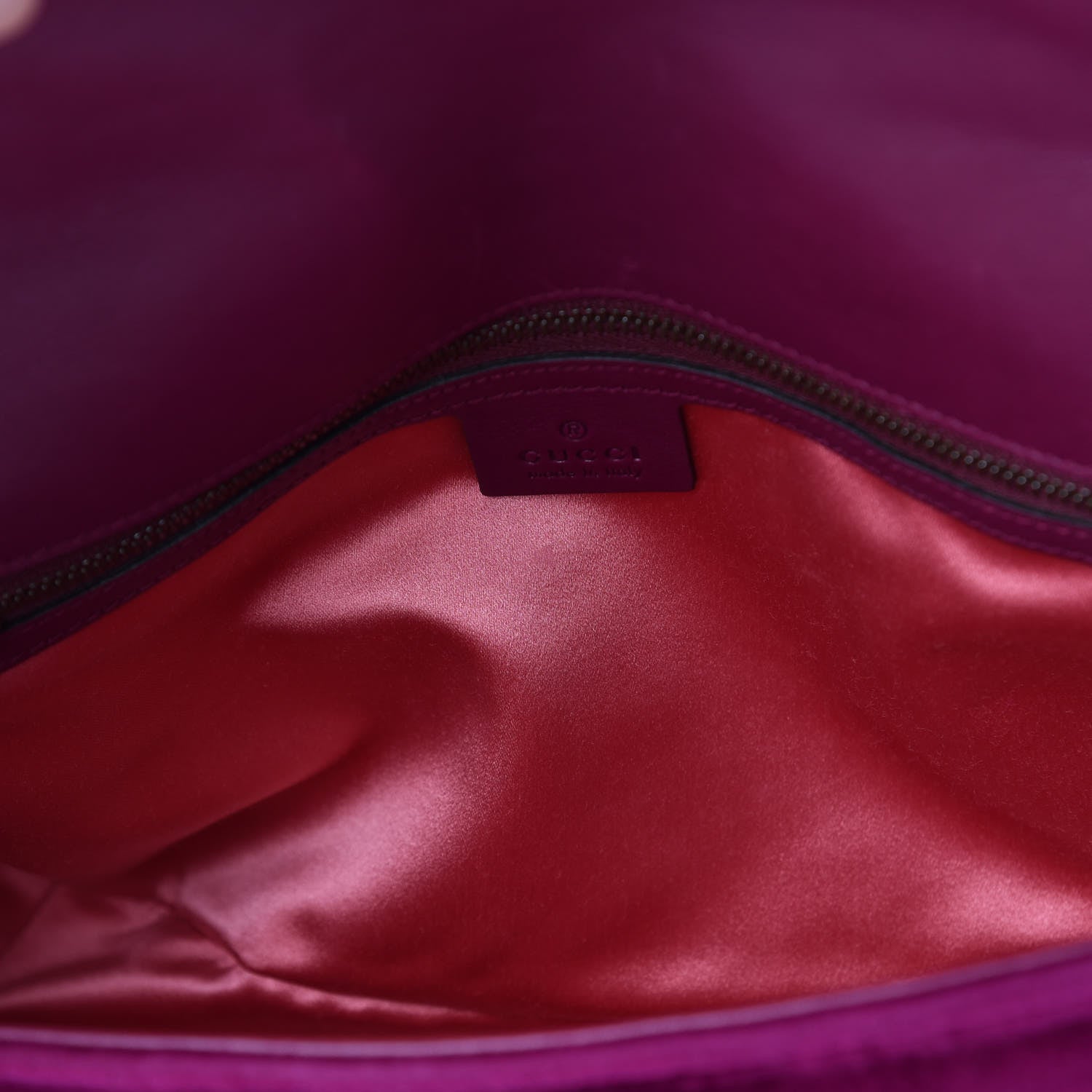 Gucci Velvet Matelasse Medium GG Marmont Shoulder Bag Fuchsia Violet Cyclamen 8 of 13