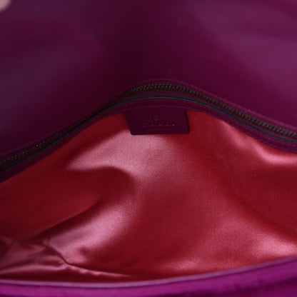 Gucci Velvet Matelasse Medium GG Marmont Shoulder Bag Fuchsia Violet Cyclamen 8 of 13