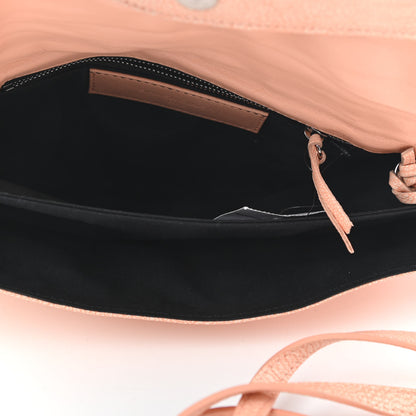 Balenciaga Chevre Silver Metallic Edge Hardware Envelope Clutch Rose Corail 5 of 9