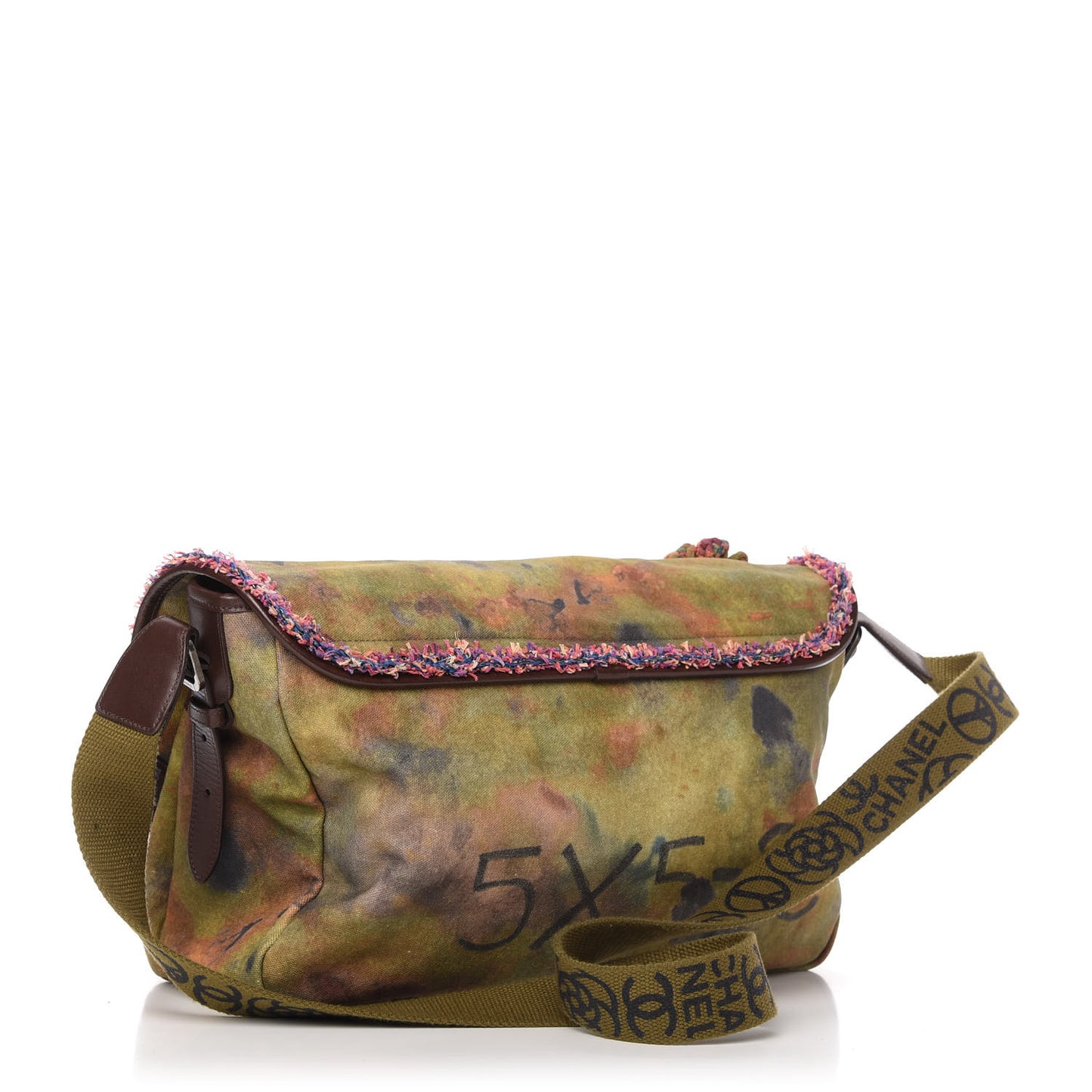 Washed Toile Large Graffiti On The Pavements Messenger Khaki Multicolor