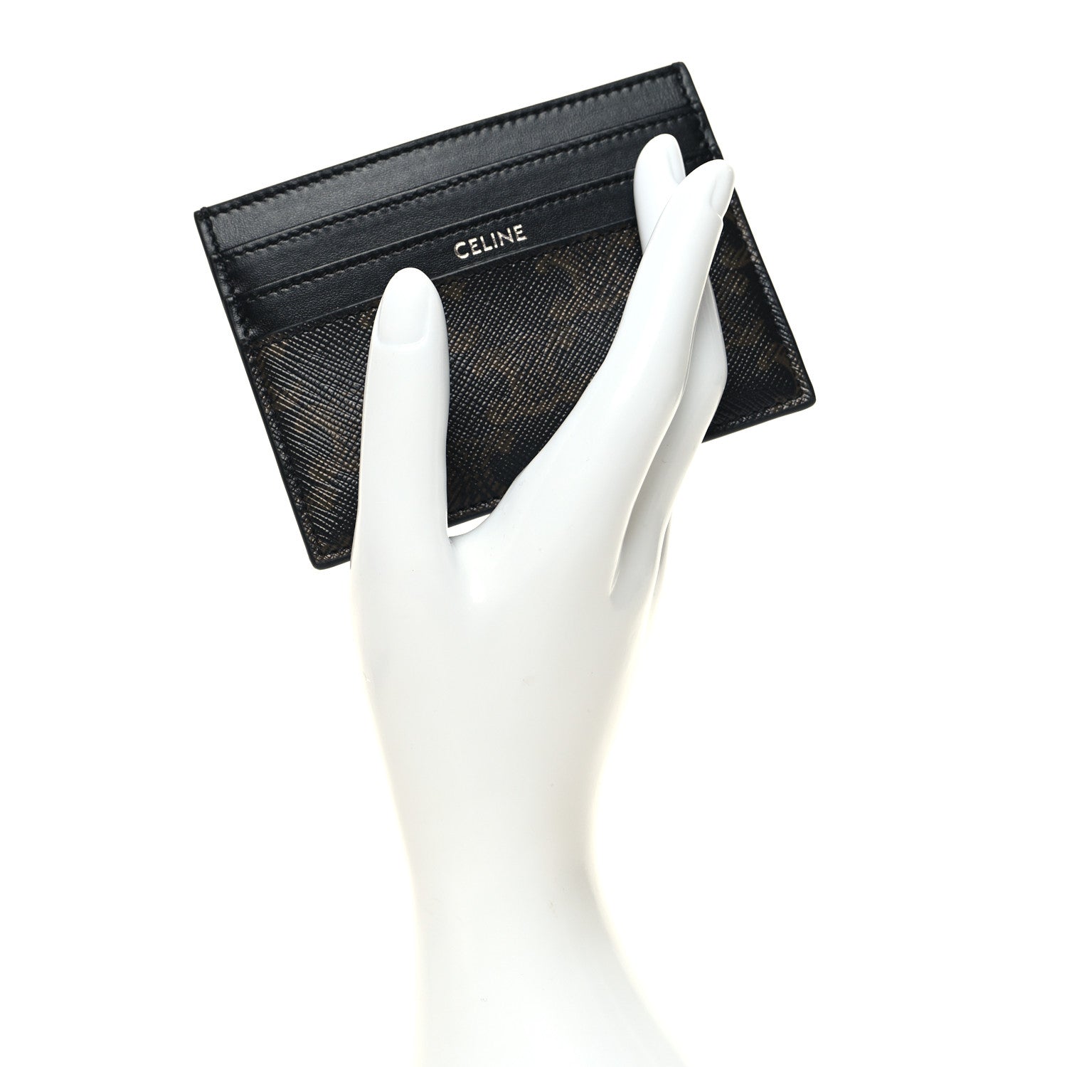 Celine Triomphe Canvas Card Holder Tan 2 of 9