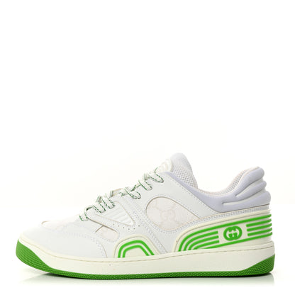 Gucci Demetra GG Supreme Monogram Womens Basket Low Top Sneakers 36.5 Great White Green 1 of 8