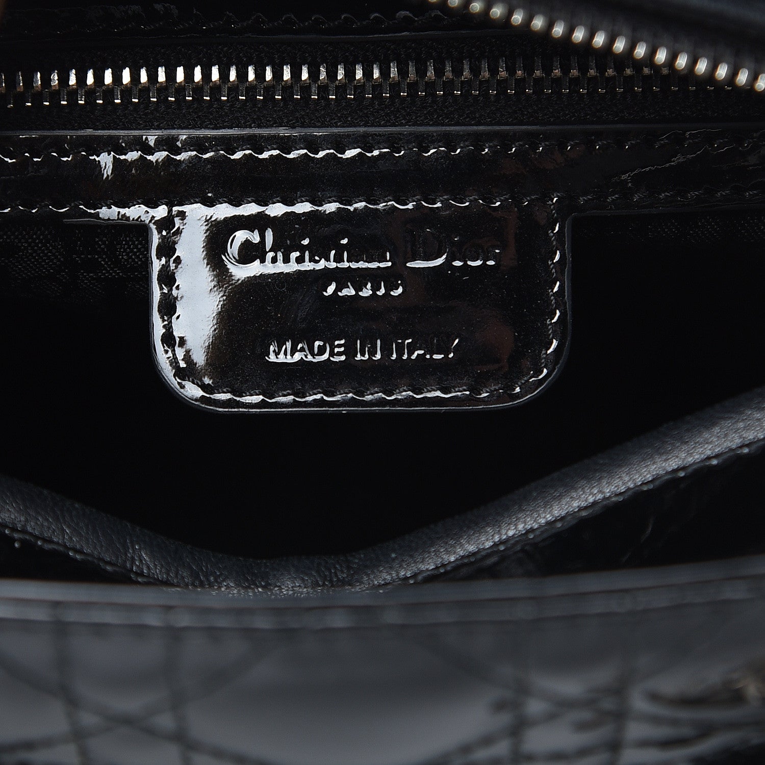 Christian Dior Patent Cannage Medium Lady Dior Black 6 of 11