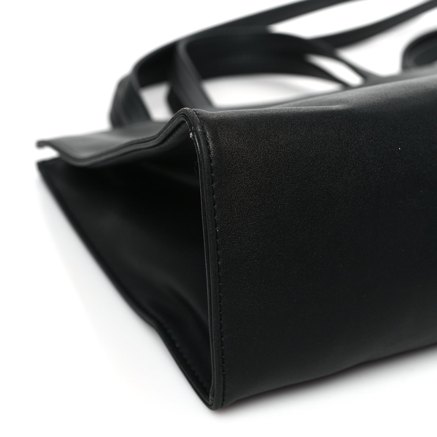 Vegan Leather Medium Shopping Bag Black