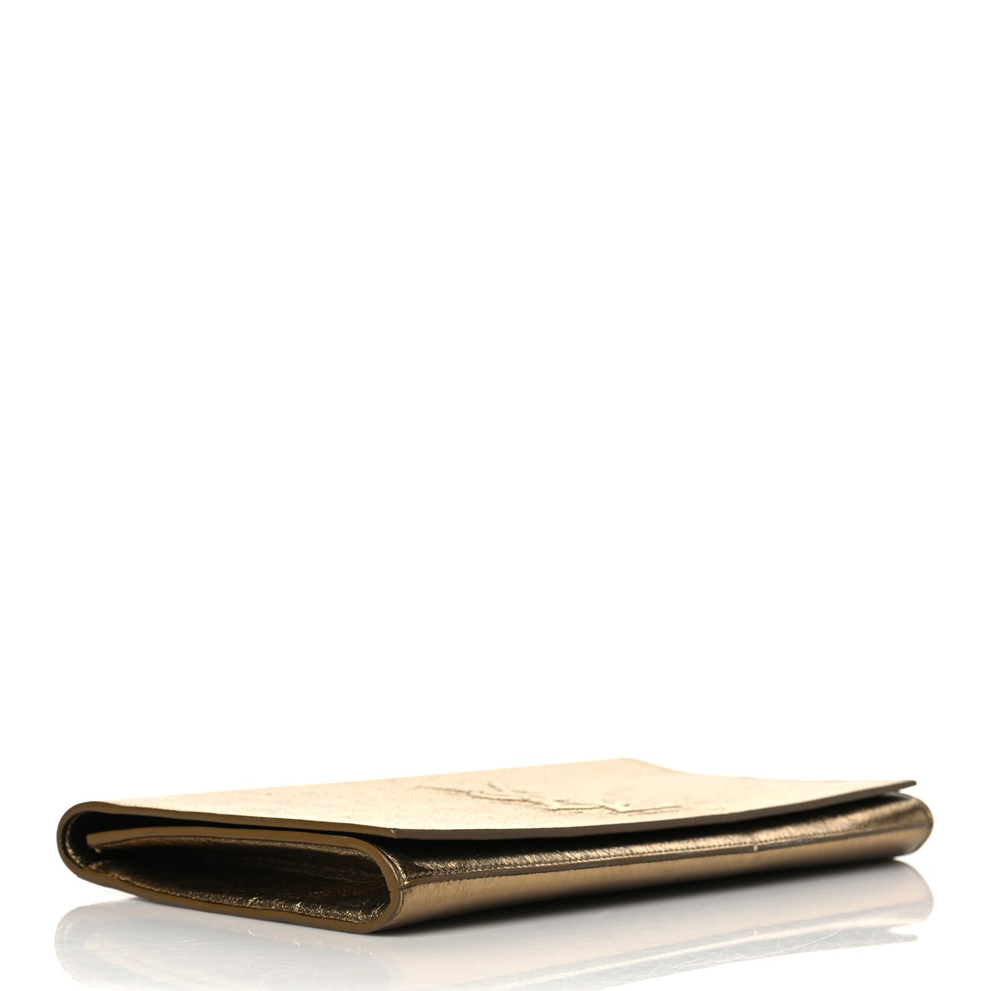Metallic Textured Calfskin Monogram Large Belle De Jour Clutch Gold