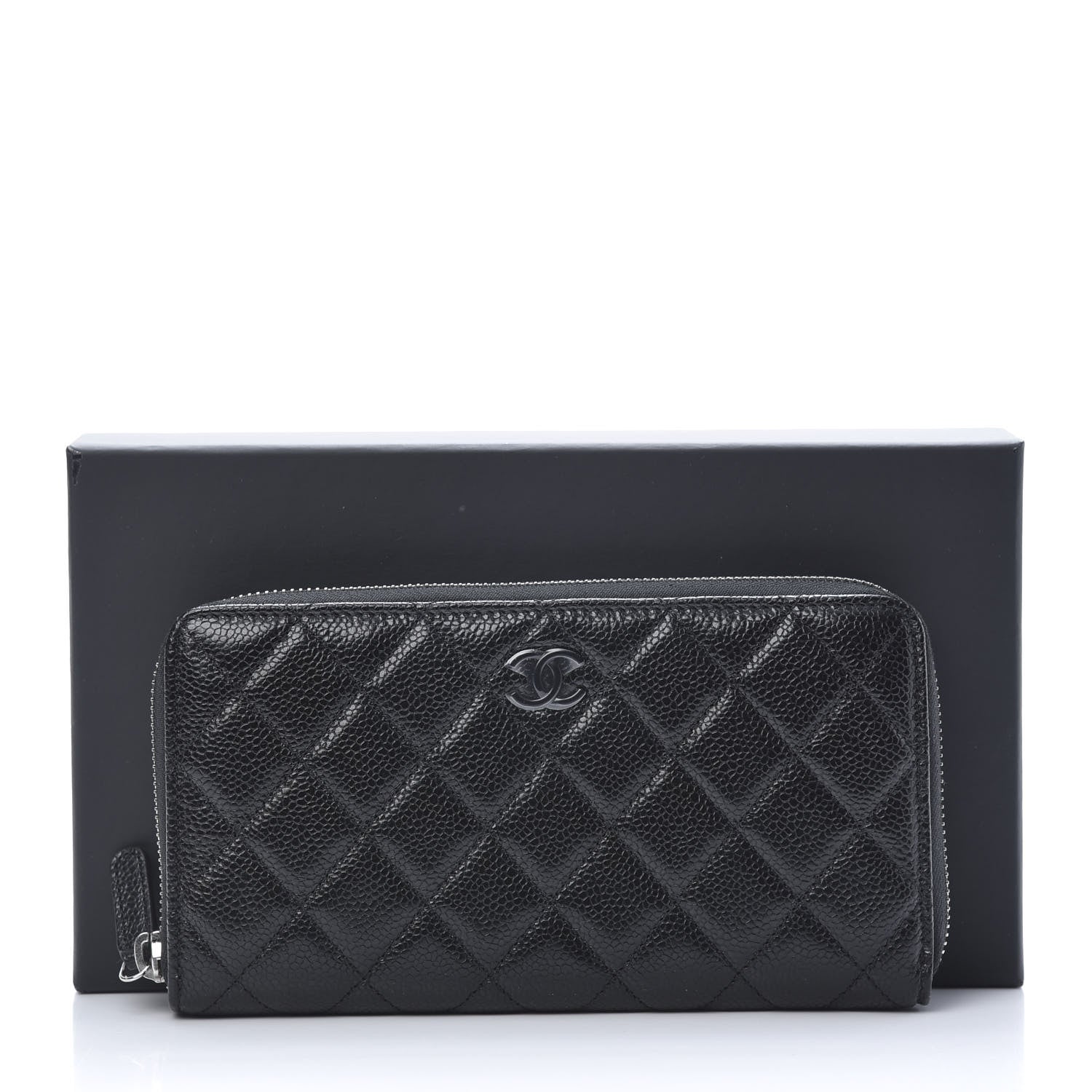 Chanel Caviar Quilted Incognito Large Gusset Zip Around Wallet Black 9 of 9