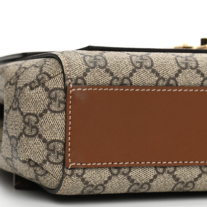 Gucci GG Supreme Monogram Calfskin Padlock Slip Pocket Shoulder Bag Beige Cuir 9 of 11