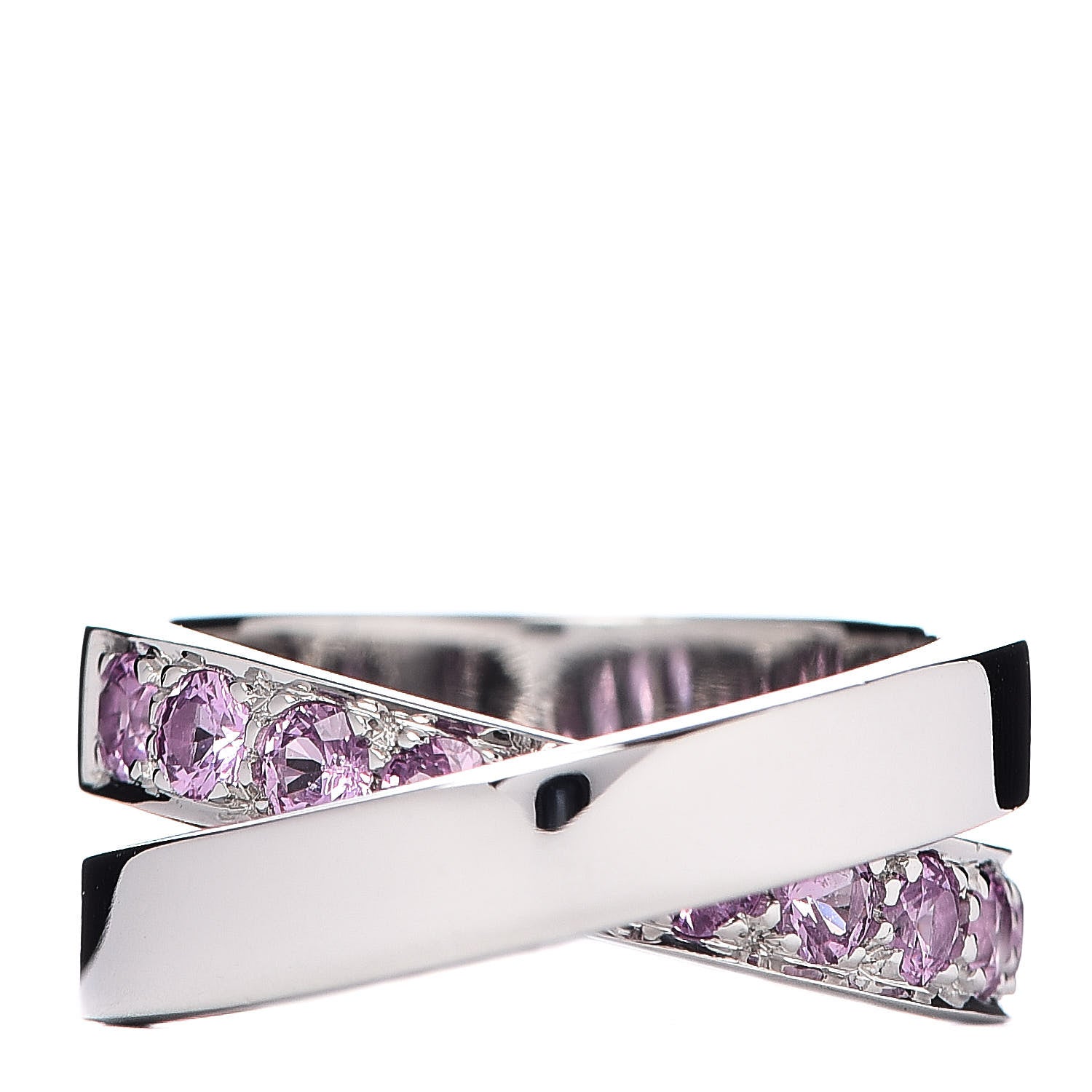 Cartier 18K White Gold Pink Sapphire 9mm Paris Nouvelle Vague Ring 52 6 1 of 4