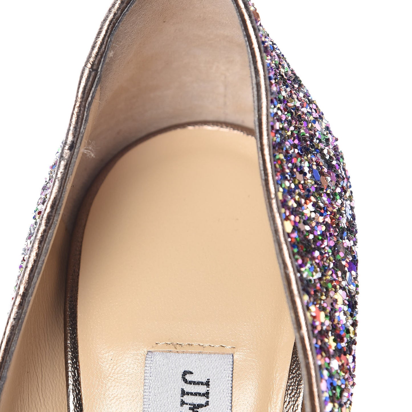 Glitter Fabric Vibe Peep Toe Platform Pumps 40 Multicolor