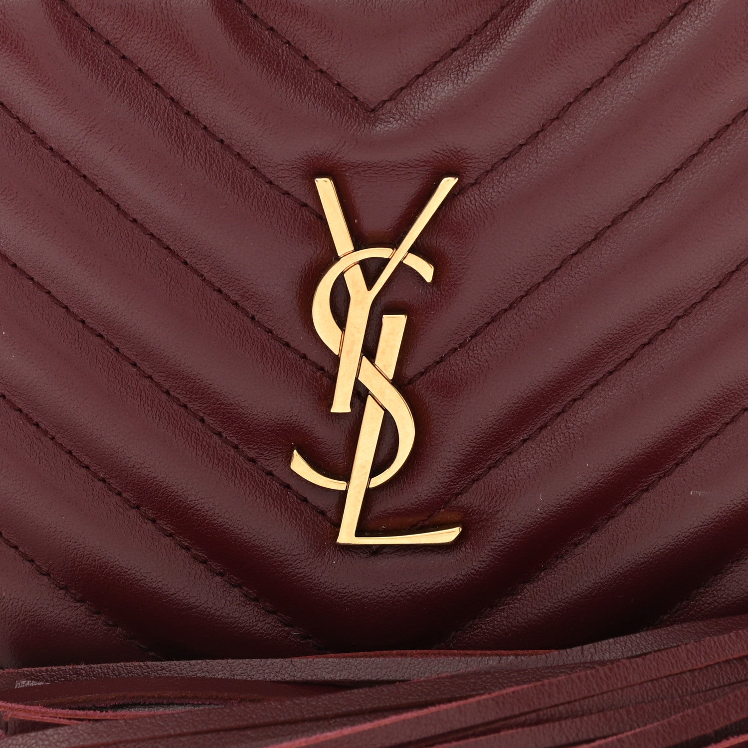 Saint Laurent Calfskin Matelasse Monogram Lou Belt Bag Dark Legion Red 8 of 11