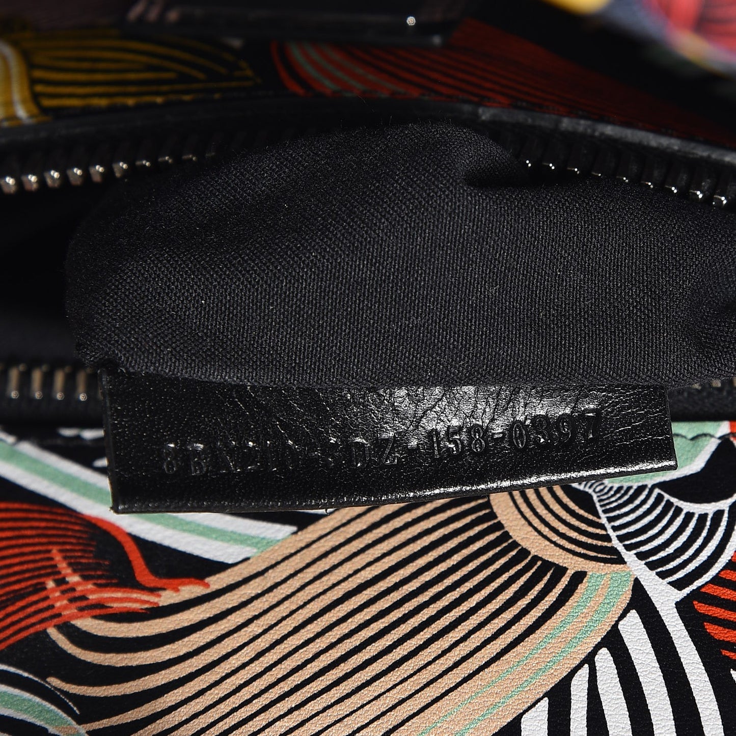 Calfskin Orchid Large Peekaboo Iconic Satchel Black Multicolor