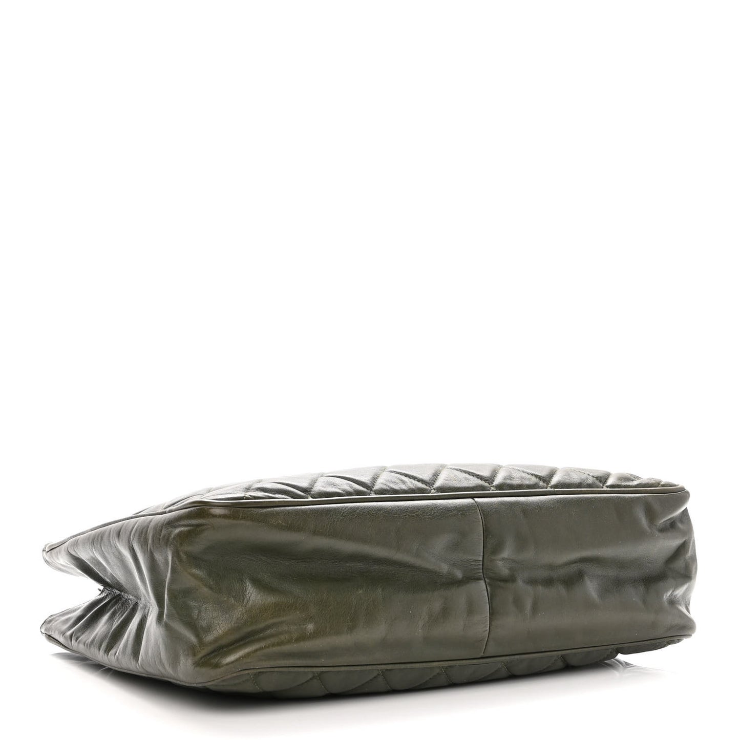 Lambskin Quilted Shopping Tote Green
