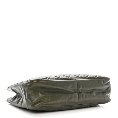 Chanel Lambskin Quilted Shopping Tote Green 4 of 10