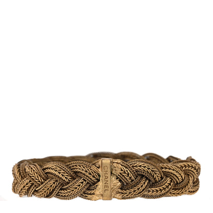 Chanel Metal Braided Chain Bracelet Gold 3 of 4