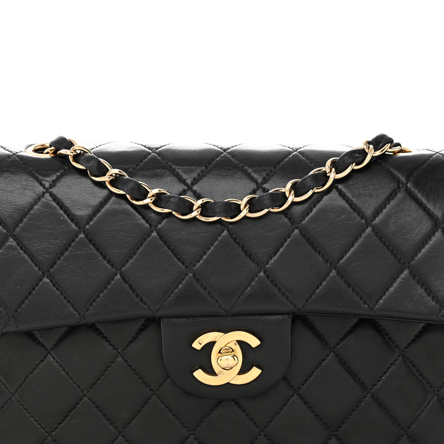Chanel Lambskin Quilted Medium Double Flap Black 8 of 21