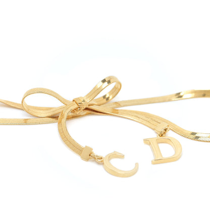 Christian Dior Bow CD Necklace Gold 5 of 5