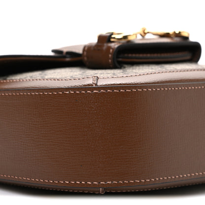 Gucci GG Supreme Monogram Web Mini Horsebit 1955 Shoulder Bag Beige Brown Sugar 9 of 10